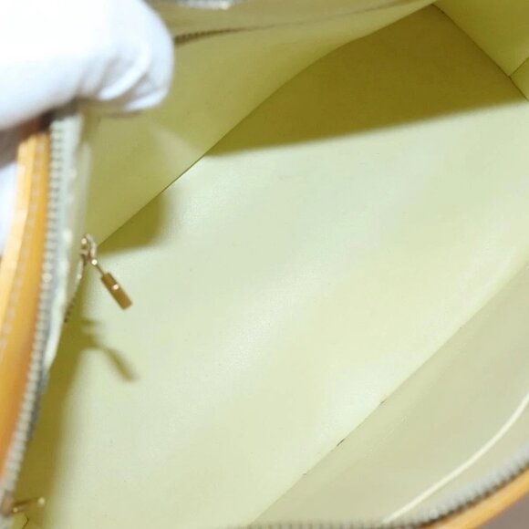 LOUIS VUITTON Monogram Vernis Houston Hand Bag Lime Yellow M91055 LV Auth 131741 - Picture 10 of 16